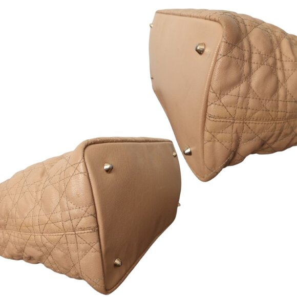 CHRISTIAN DIOR AUTHENTIC PANAREA COATED TAN CANVAS SHOPPER TOTE LATTE HANDBAG - Picture 8 of 14